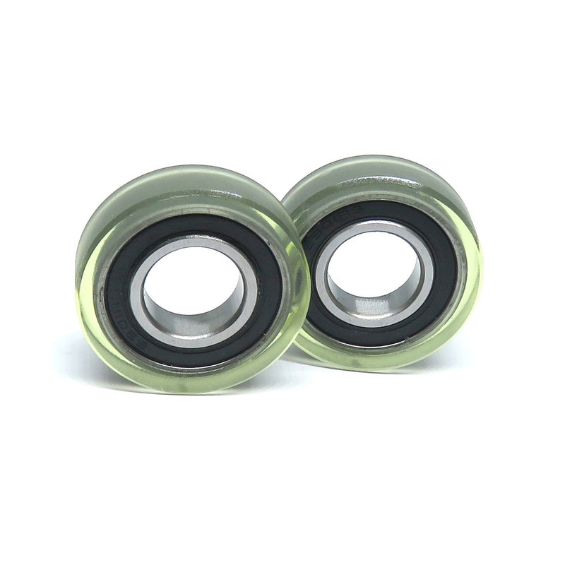 PU690128-8 soft rubber polyurethane pulleys 12x28x8mm PU Coated Rollers 6901RS low noise roller bearing